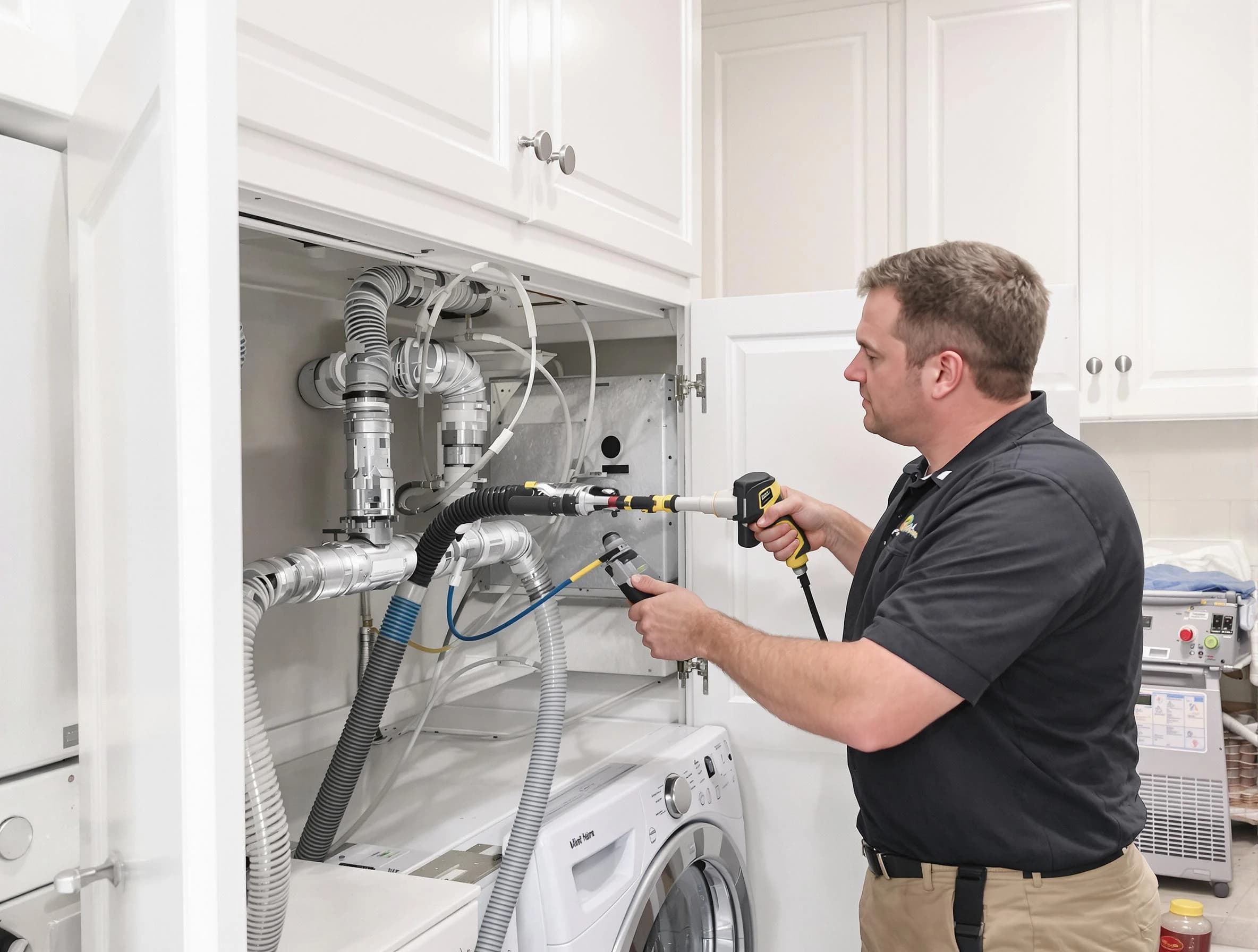 Castle Pines Dryer Vent Cleaning professional removing severe blockage from a clogged dryer vent in Castle Pines