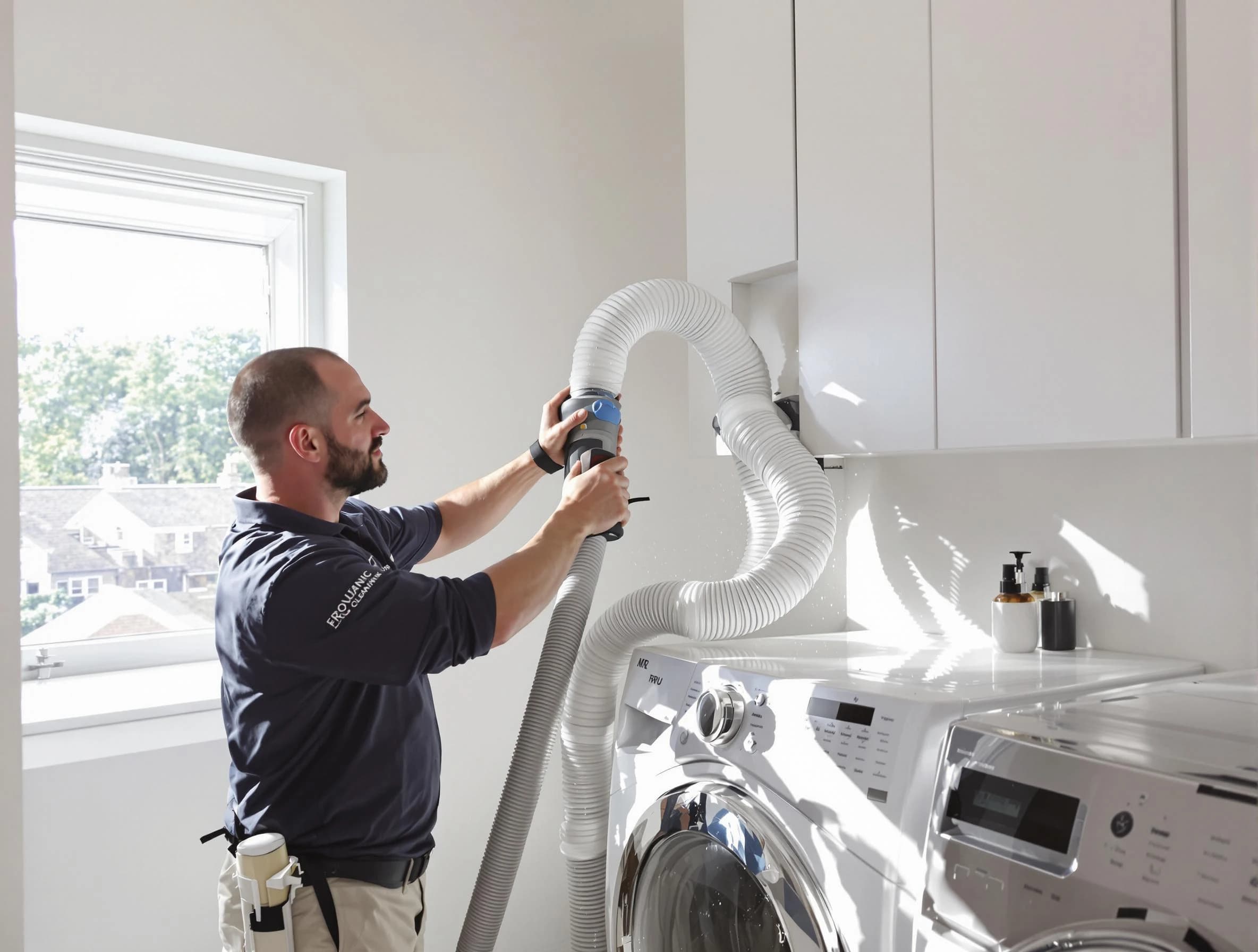 Certified Castle Pines Dryer Vent Cleaning technician performing dryer vent cleaning in Castle Pines