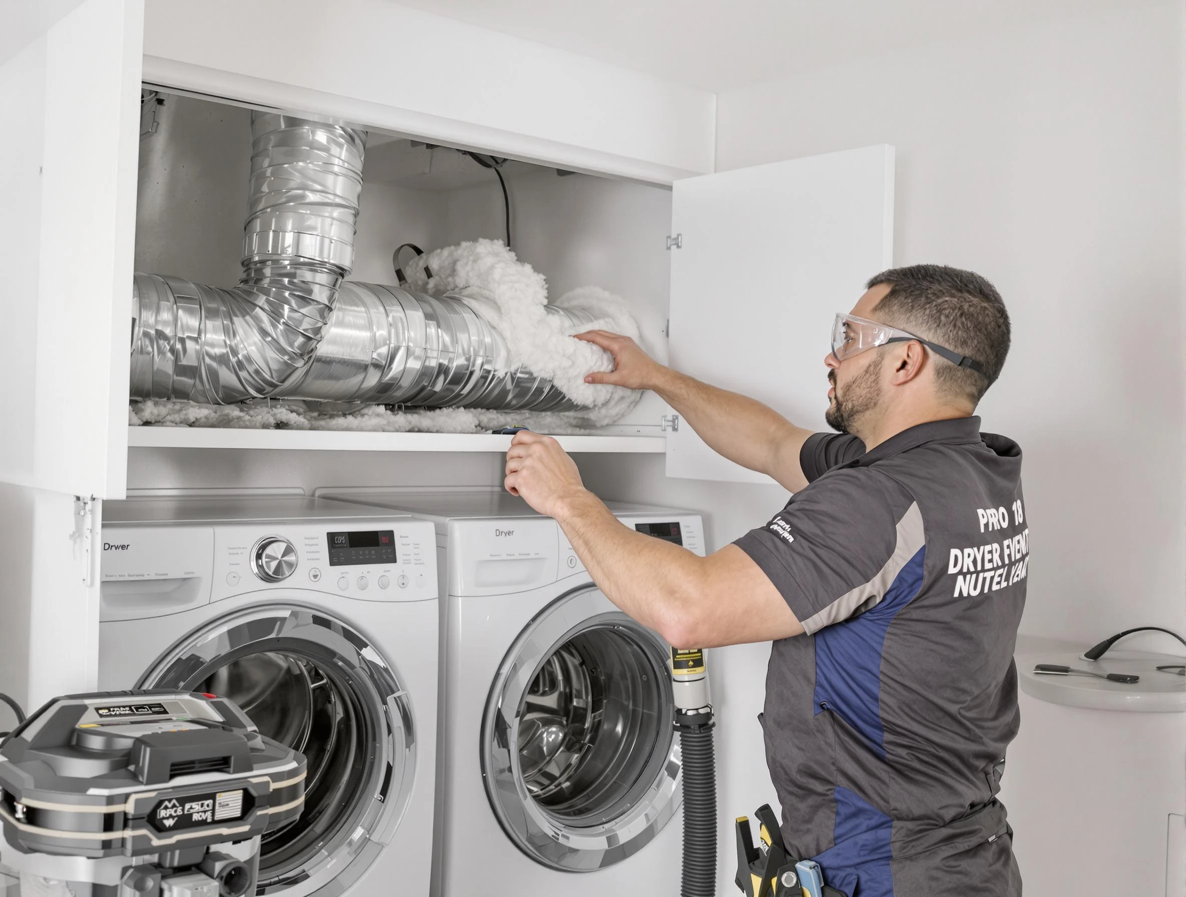 Castle Pines Dryer Vent Cleaning certified technician performing specialized gas dryer vent cleaning in Castle Pines
